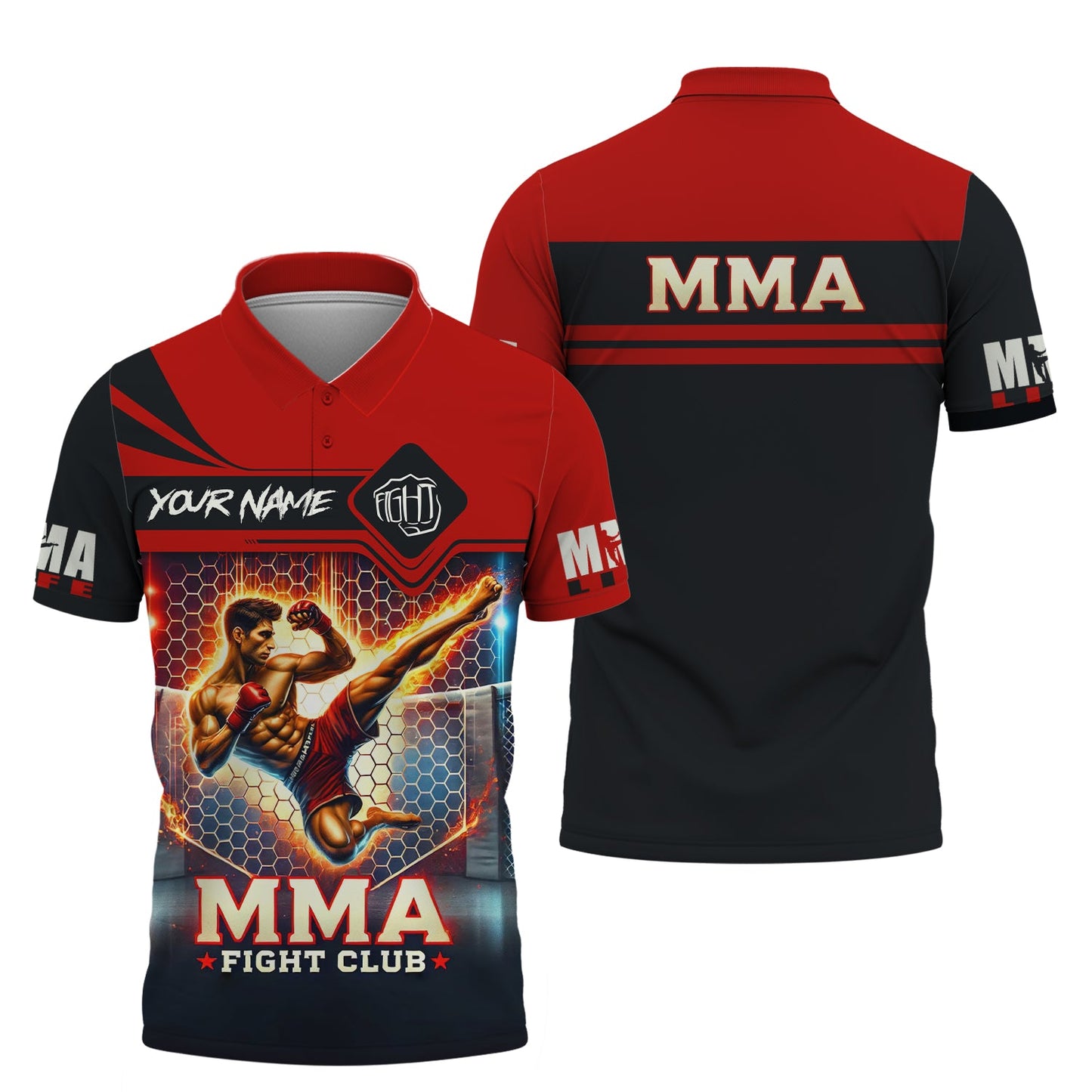 T-shirt MMA entièrement imprimé en 3D, cadeau personnalisé pour les amateurs de MMA