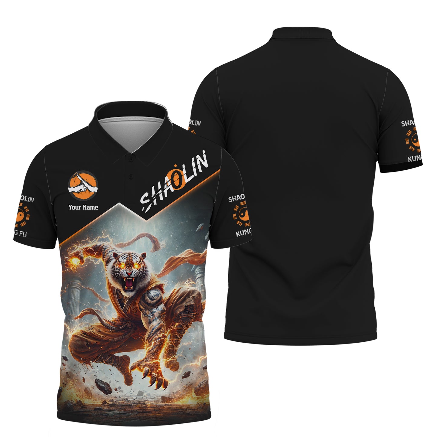 3D Full Print Tiger Fighter Of Shaolin Kungfu Shirt Personalized Name Gift For Shaolin Kungfu Lovers