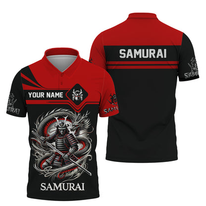 Samurai With Dragon Custom T- Shirts Samurai 3D Shirt Gift For Japanese Lover