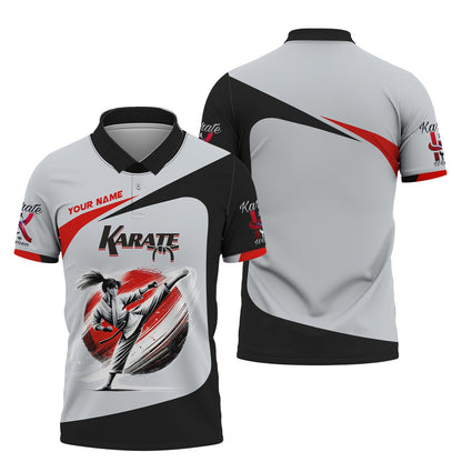 Camiseta de karate para mujer con nombre personalizado, sudadera con cremallera de karate en 3D, regalo personalizado para amantes del karate