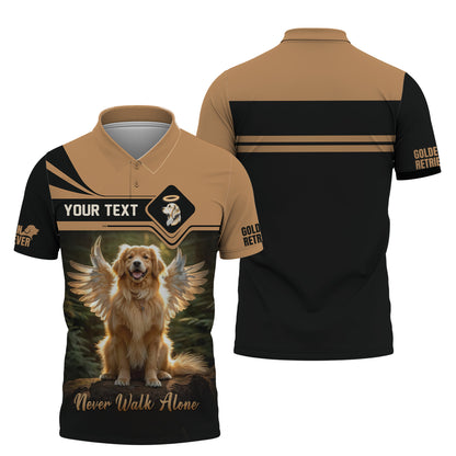 T-shirt personnalisé avec nom Golden Retriever en 3D, cadeau pour les amoureux des chiens