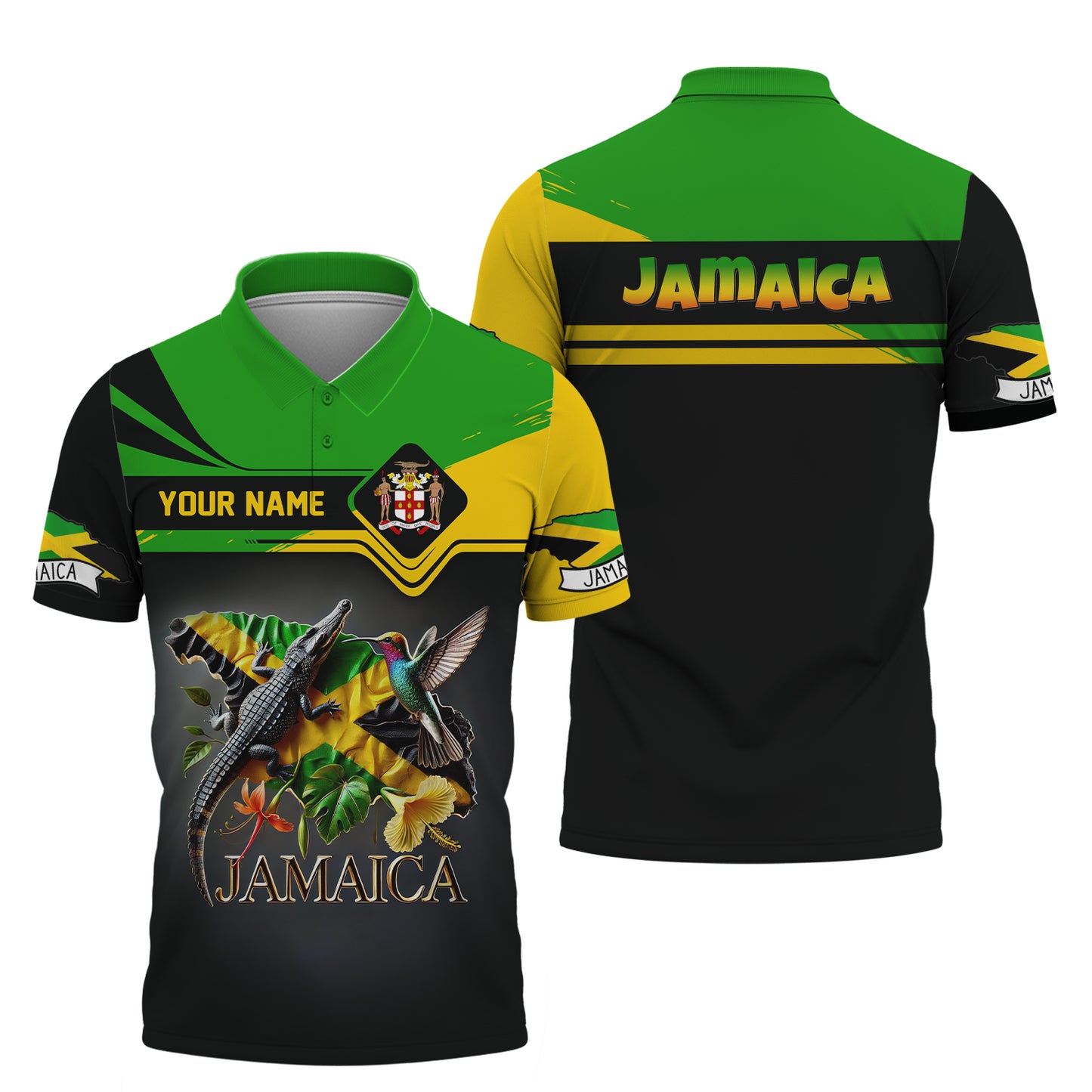 Camisetas con estampado 3D completo de guerrero cocodrilo de Jamaica, regalo con nombre personalizado para los amantes de Jamaica