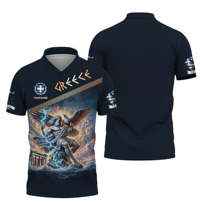 Camiseta personalizada con el nombre de Heracles y la bandera de Grecia con impresión 3D completa para amantes de Grecia