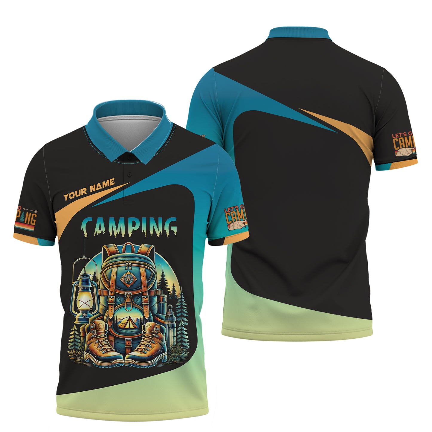 T-shirt personnalisé avec nom de camping en 3D, équipement de camping, cadeau personnalisé pour les amateurs de camping