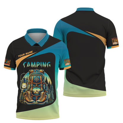 T-shirt personnalisé avec nom de camping en 3D, équipement de camping, cadeau personnalisé pour les amateurs de camping