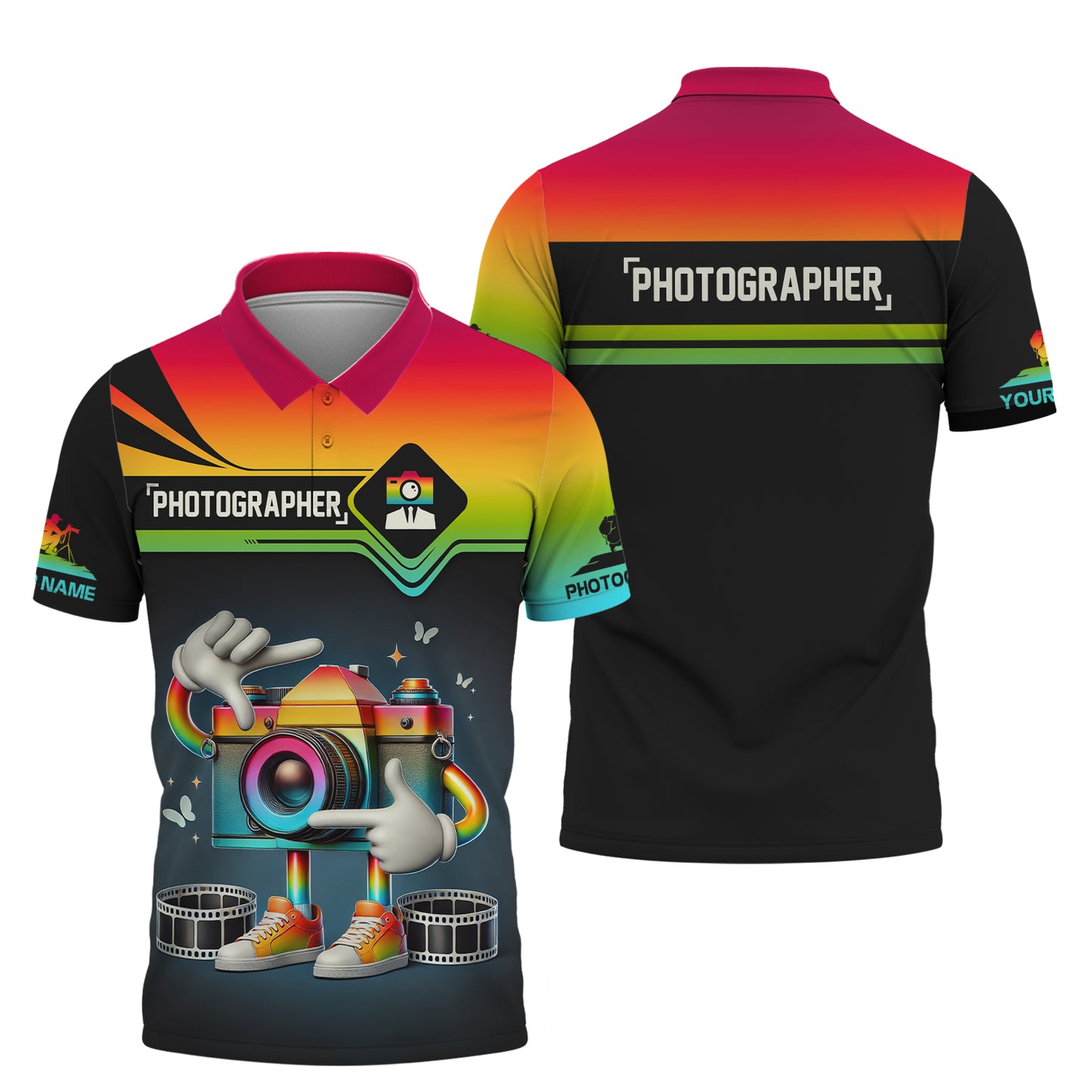 Camisetas personalizadas para fotógrafos, coloridas camisetas 3D con el mensaje "Camiseta de amigo con cámara", regalo para amantes de la fotografía