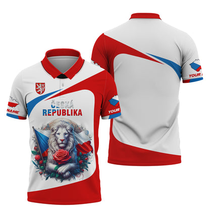 Camiseta con nombre personalizado y el león con la bandera de la República Checa Camiseta de Cesko Regalo para los amantes de la República Checa