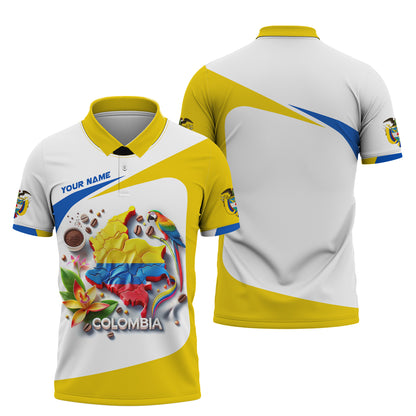 Personalized Colombia Map 3D Shirt Gift for Colombian Lovers