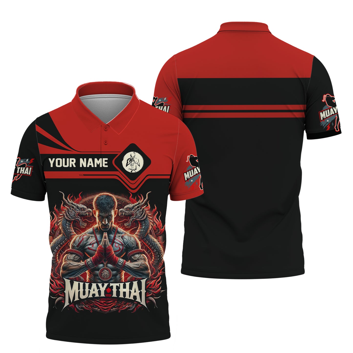 Camiseta de luchador de dragón de Muay Thai con nombre personalizado Regalo con nombre personalizado para amantes del Muay Thai