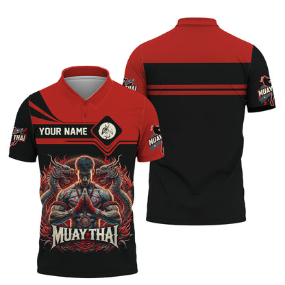 T-shirt personnalisé avec nom de combattant de dragon de Muay Thai Cadeau personnalisé avec nom pour les amateurs de Muay Thai