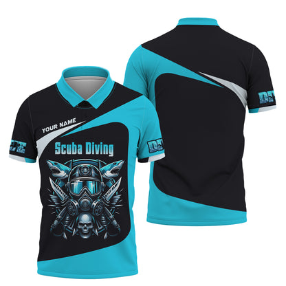 Camisetas de buceo con corazón y estampado completo en 3D, regalo personalizado con nombre para amantes del buceo