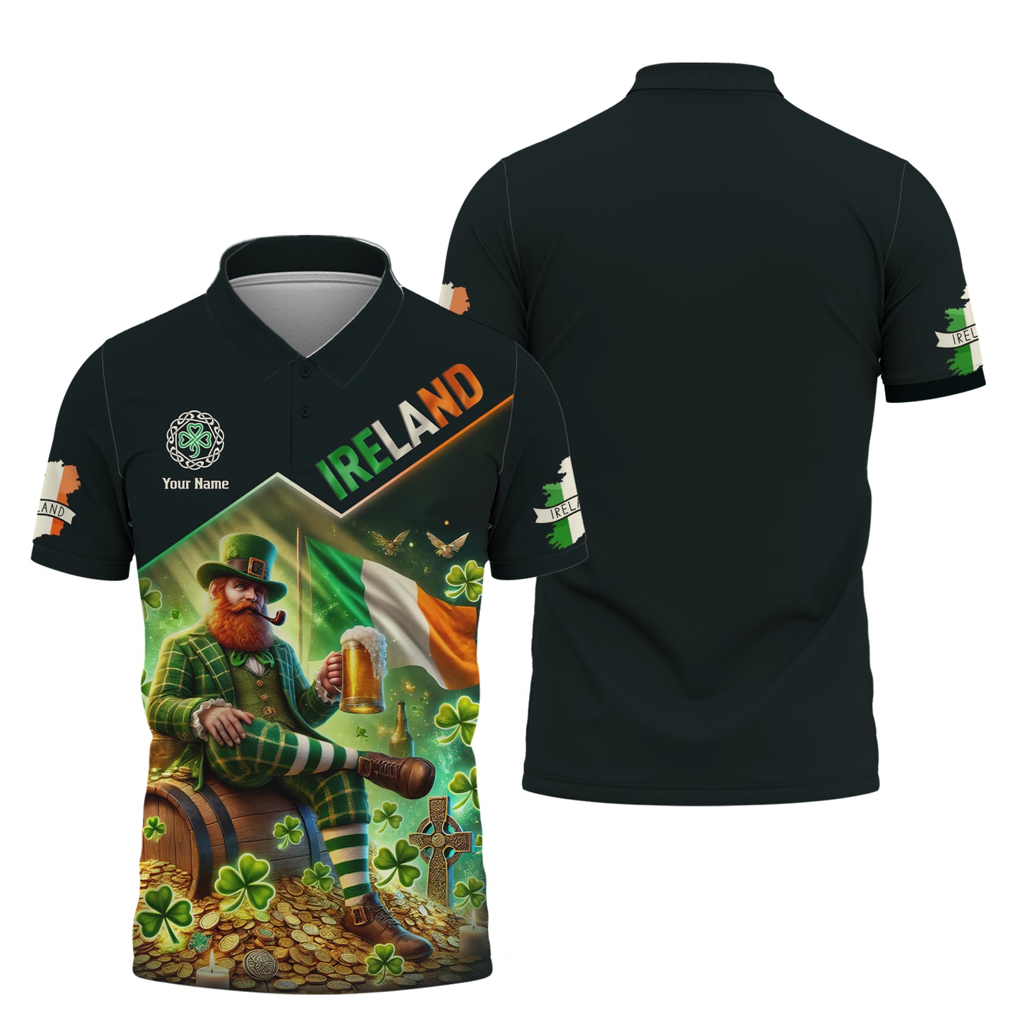 Camisetas de guerrero irlandés con impresión 3D completa, regalo con nombre personalizado para amantes de Irlanda