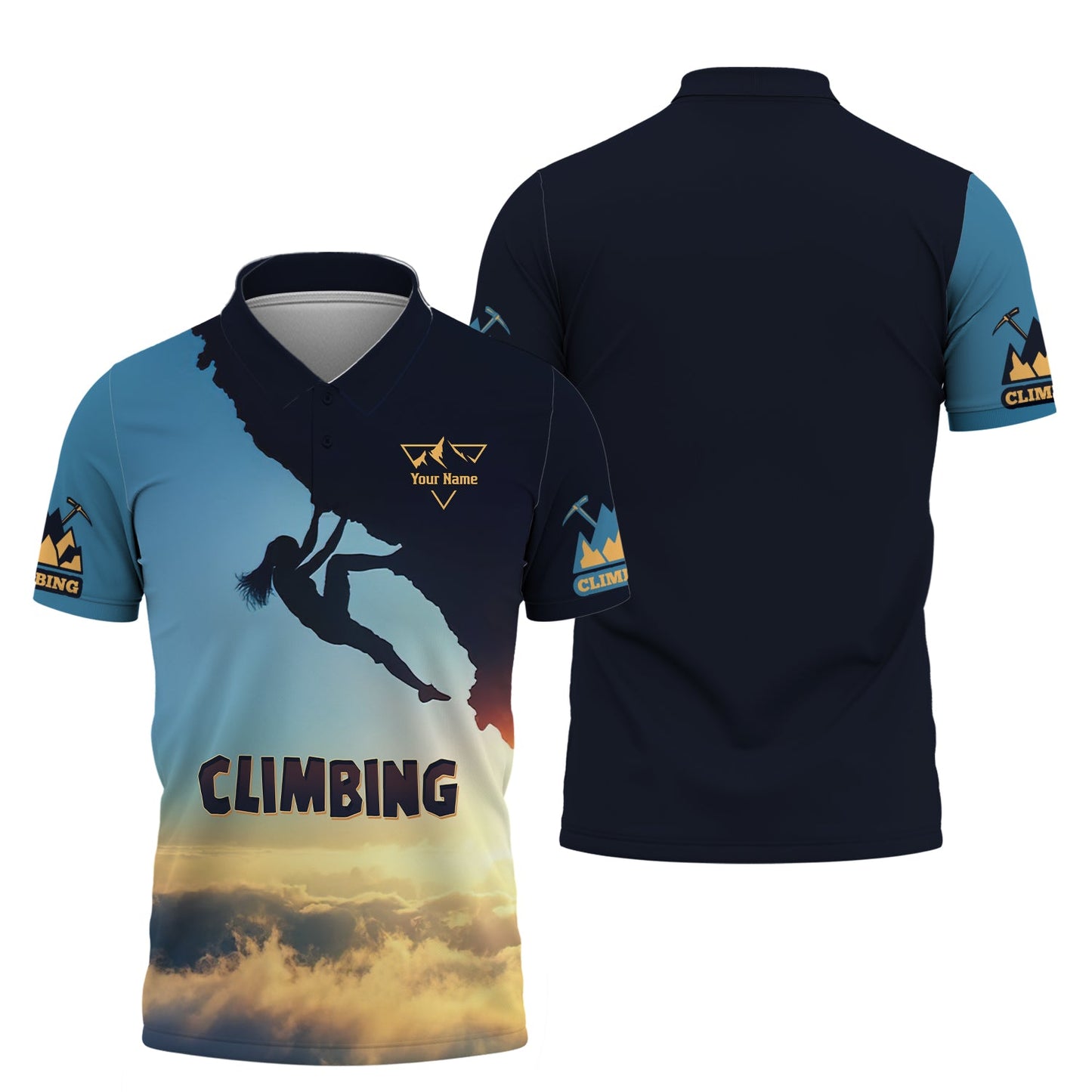 Camiseta personalizada con capucha y cremallera 3D de escalada al atardecer, regalo para amantes de la escalada