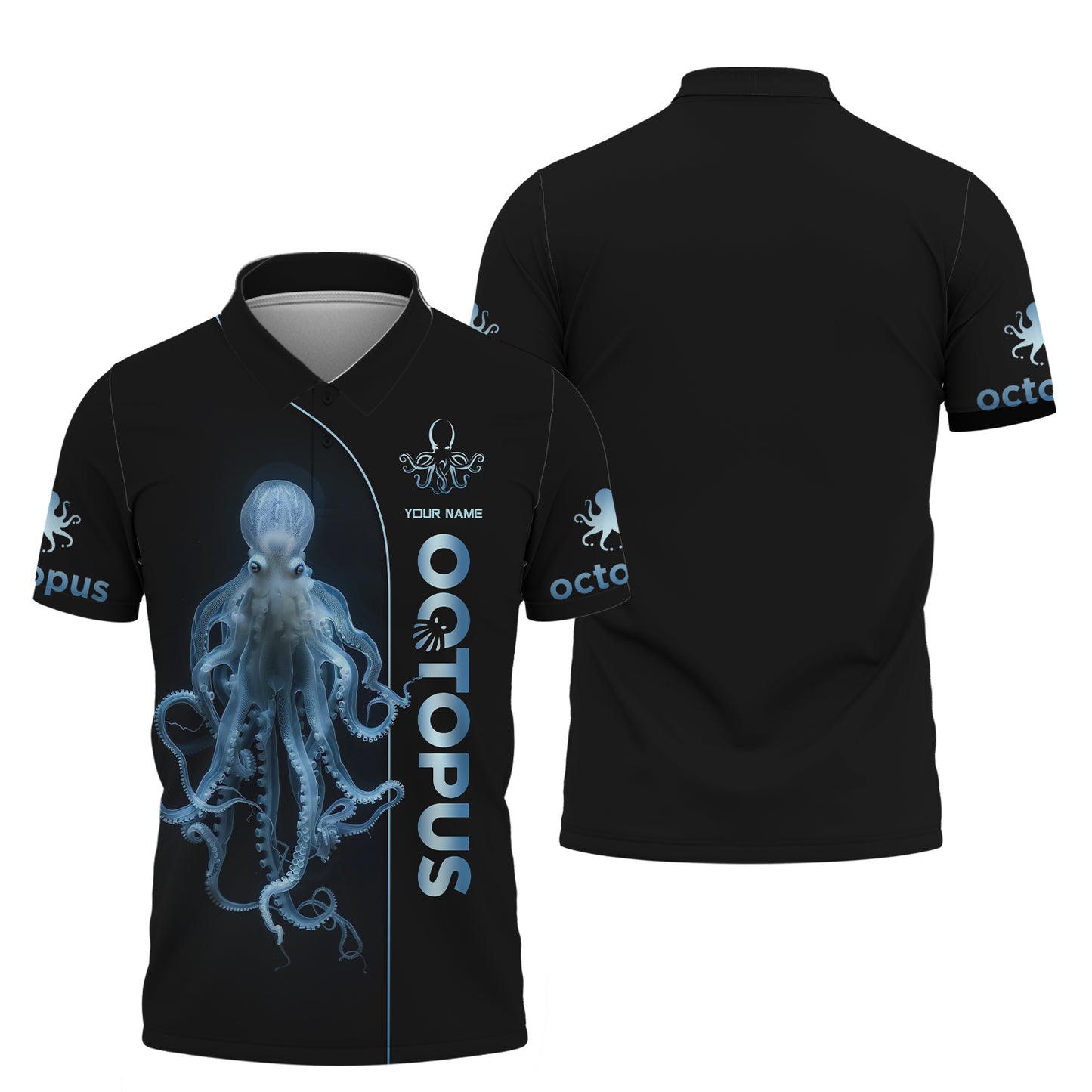 3D Full Print Octopus Zipper Hoodie Stunning Deep Sea Creature Personalized Name Gift For Octopus Lovers