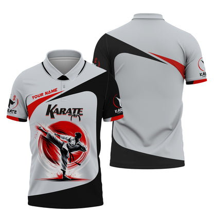 T-shirt de karaté pour homme avec nom personnalisé, t-shirt de karaté 3D, cadeau personnalisé pour les amateurs de karaté