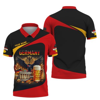 Camiseta personalizada con nombre de águila con cerveza de Alemania, regalo personalizado para los amantes de Alemania