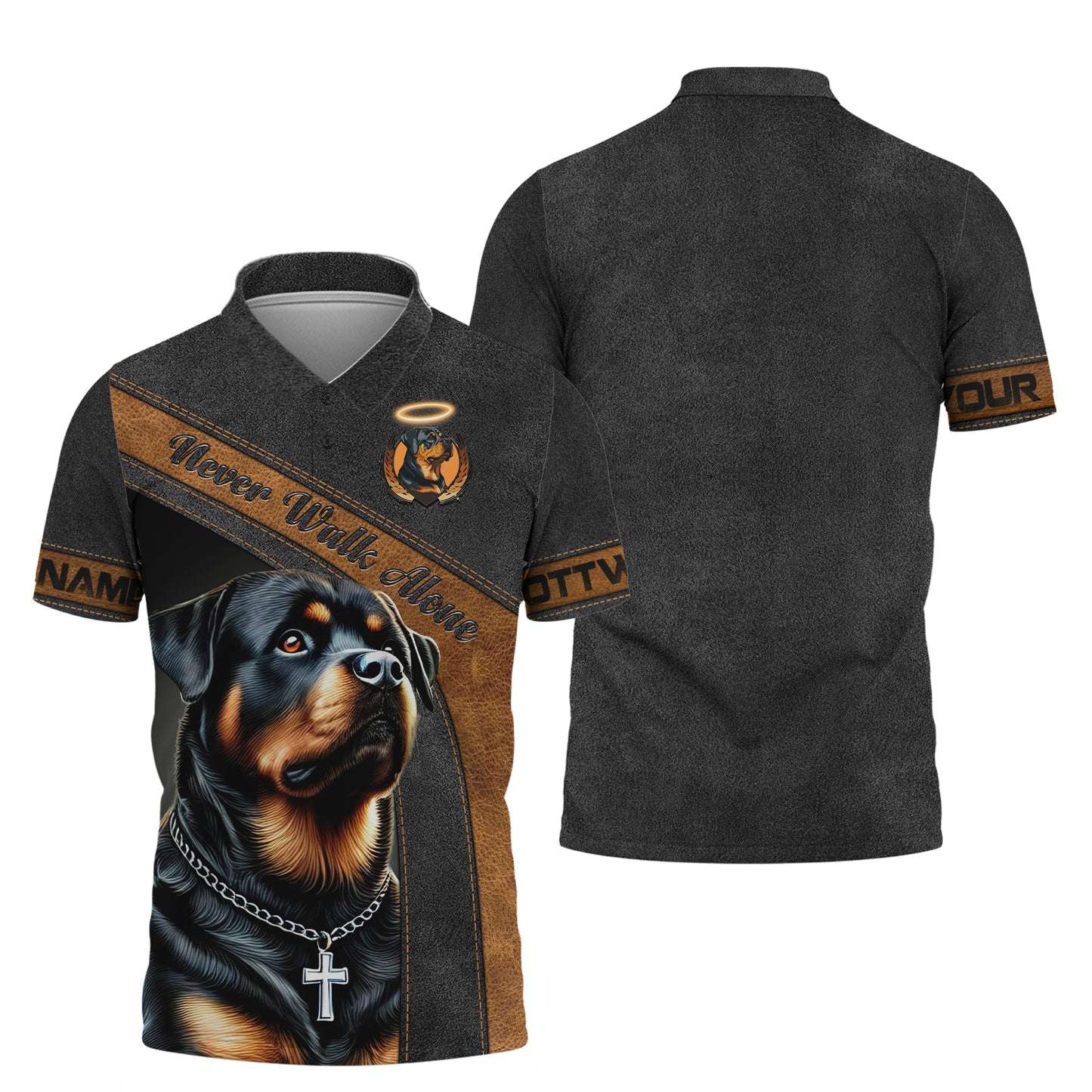 Camisetas personalizadas Never Walk Alone Camiseta Rottweiler 3D Regalo para amantes de los perros