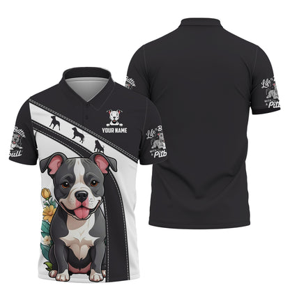 Camisetas de pitbull para bebés con estampado completo en 3D, regalo personalizado con nombre para amantes de los perros