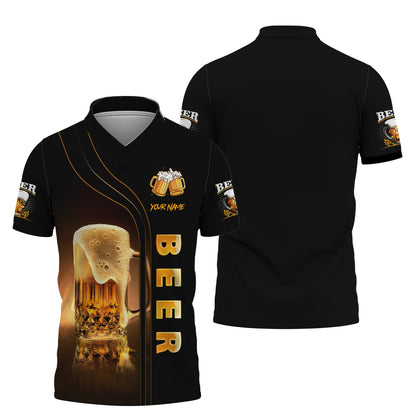 Camiseta personalizada con nombre en 3D "Love Beer", regalo personalizado para amantes de la cerveza