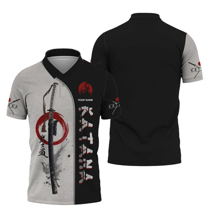 Katana Samurai 3D Full Print Zipper Hoodie Katana Shirt Gift For Katana Lovers