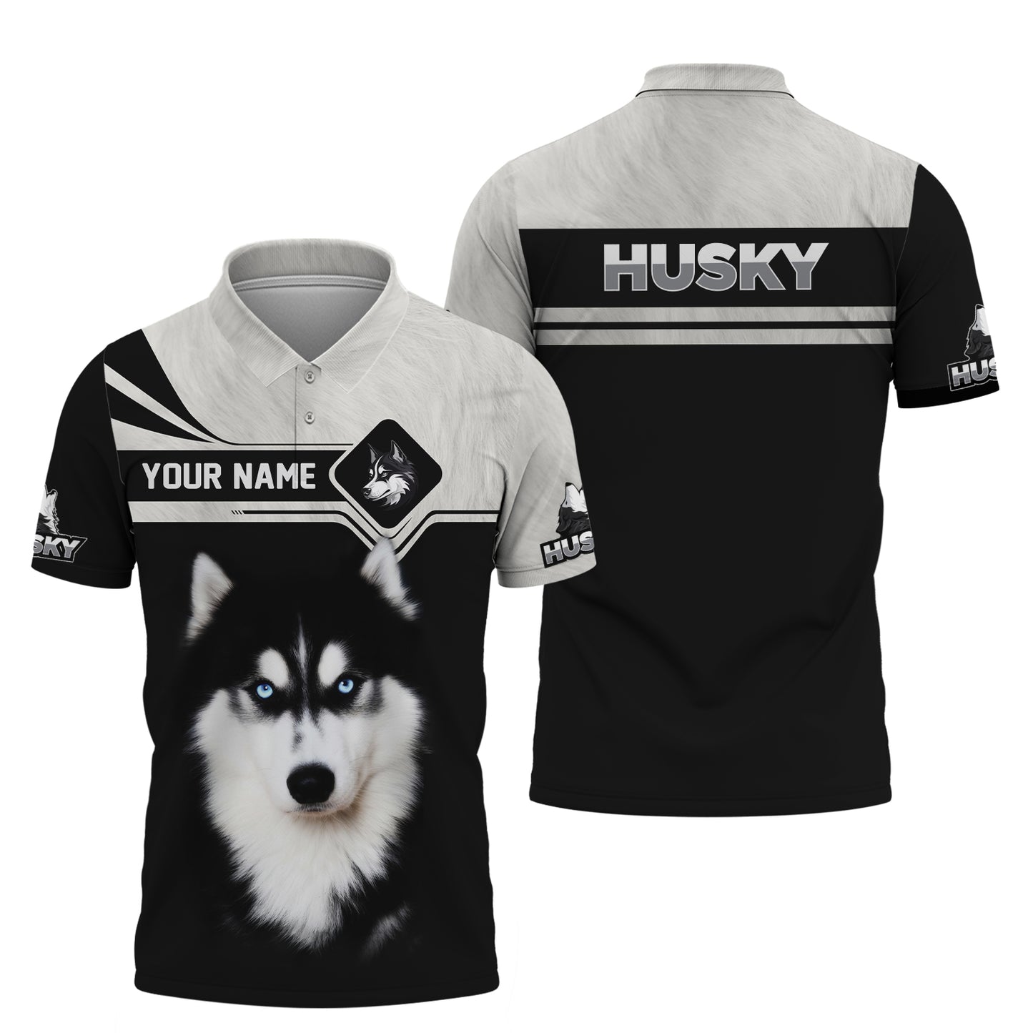 Husky Custom Name Zipper Hoodie Gift For Dog Lovers 3D Shirts