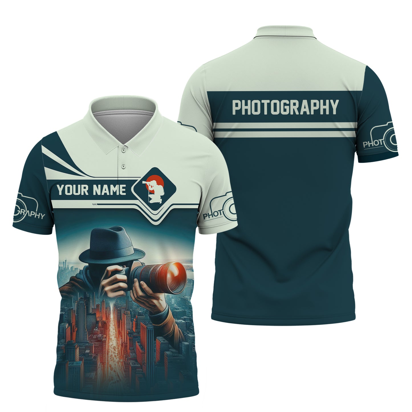 T-shirts personnalisés de photographie Photographe dans la ville T-shirt 3D Cadeau pour les amoureux de la photographie