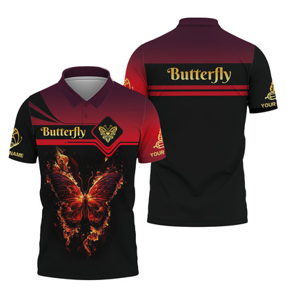 Butterfly Custom Name 3D Shirt Fiery Butterfly Gift For Butterfly Lovers