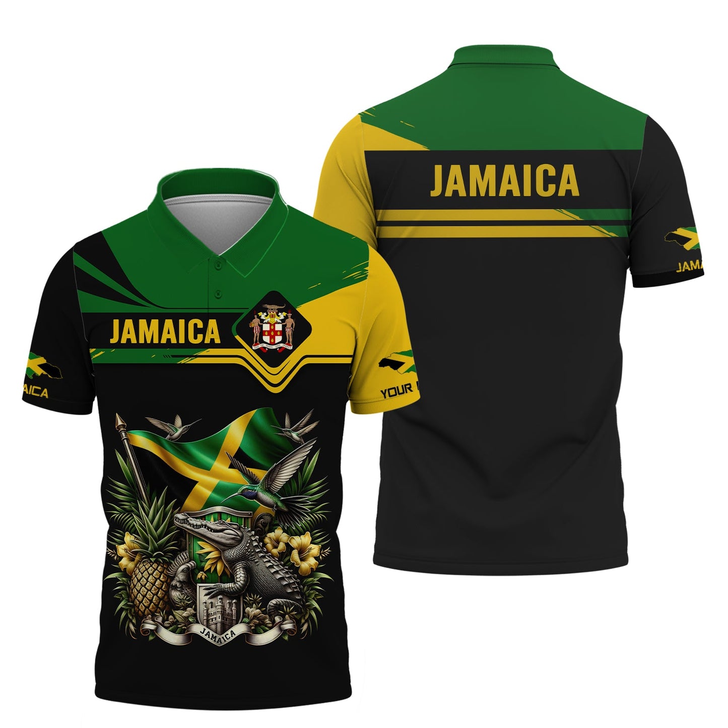 Sweat à capuche avec fermeture éclair et nom personnalisé Love Jamaica, impression 3D complète, cadeau pour les amoureux de la Jamaïque