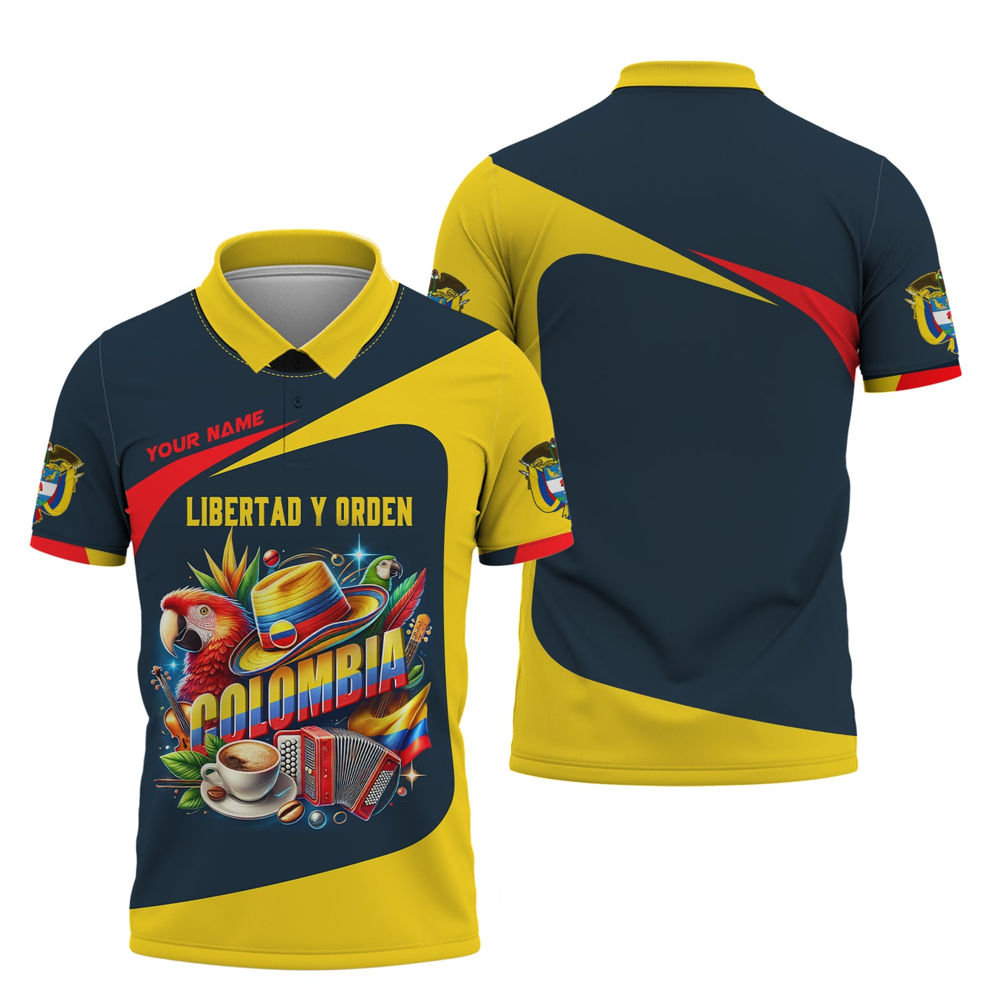 Camiseta de Colombia Life con nombre personalizado y estampado completo en 3D, regalo para amantes colombianos