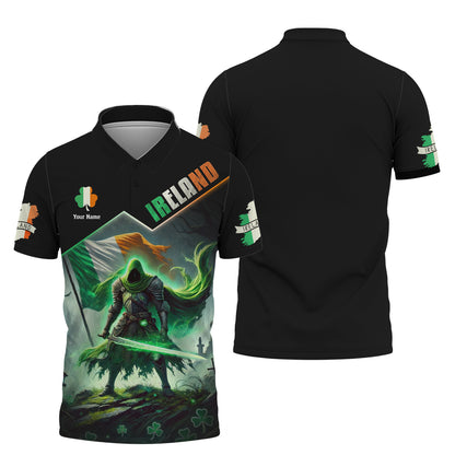 Camisetas de guerrero irlandés con impresión 3D completa, regalo con nombre personalizado para amantes de Irlanda