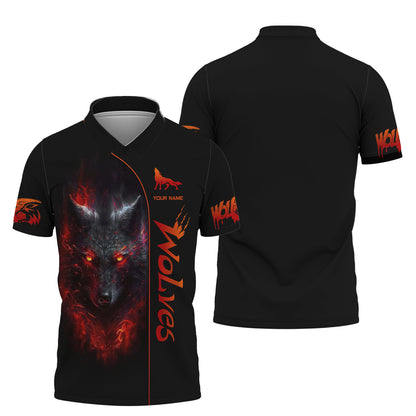 Camiseta de lobo feroz con impresión 3D completa, regalo personalizado con nombre para amantes de los lobos