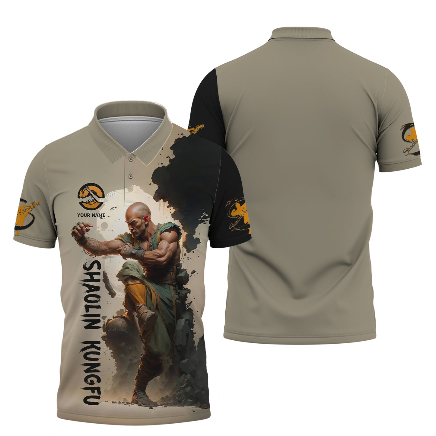 Camiseta de kungfu Shaolin con impresión 3D completa, regalo con nombre personalizado para amantes del kungfu Shaolin