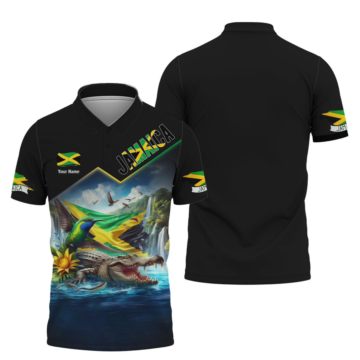 Camiseta personalizada del orgullo de Jamaica con cocodrilo y colibrí de Jamaica, regalo para los amantes de Jamaica