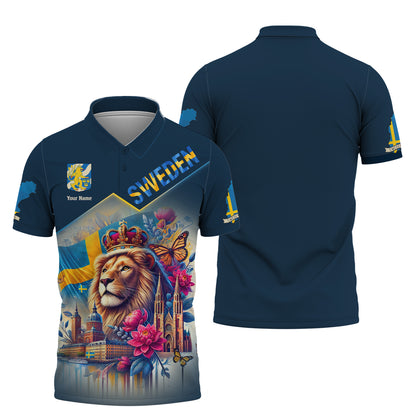 Personalized Sweden Lion Shirt - Show Your Swedish Pride in Style