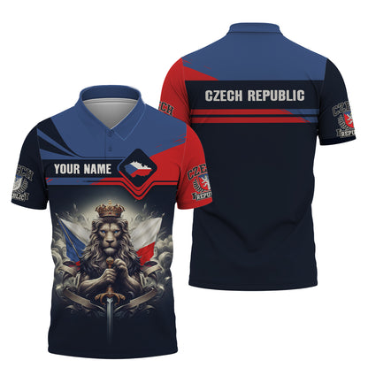 Camiseta personalizada con nombre en 3D de El Rey León de la República Checa, regalo personalizado para los amantes de la República Checa