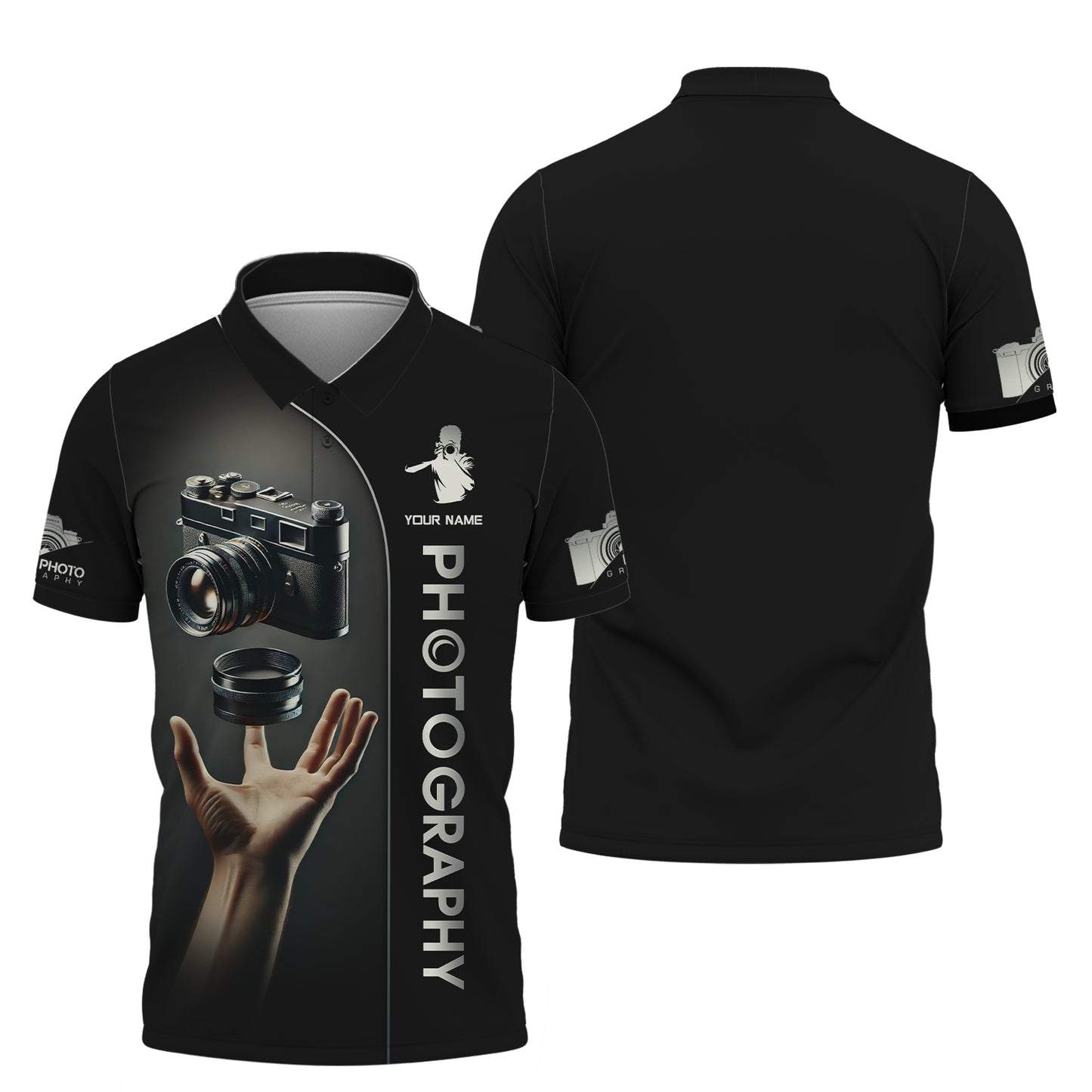 Camisetas con nombre personalizado para fotógrafos Camiseta de fotografía 3D Regalo para amantes de la fotografía