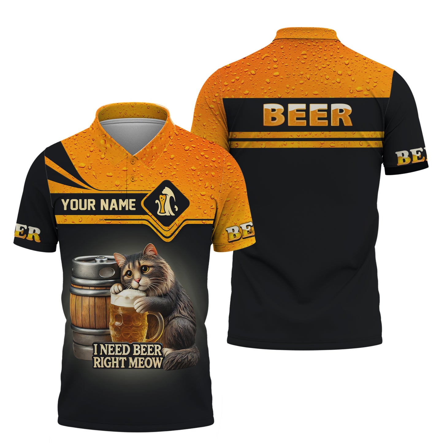 Beer Personalized 3D Shirt I Need Beer Right Meow Custom Name Shirt Gift For Beer Lovers