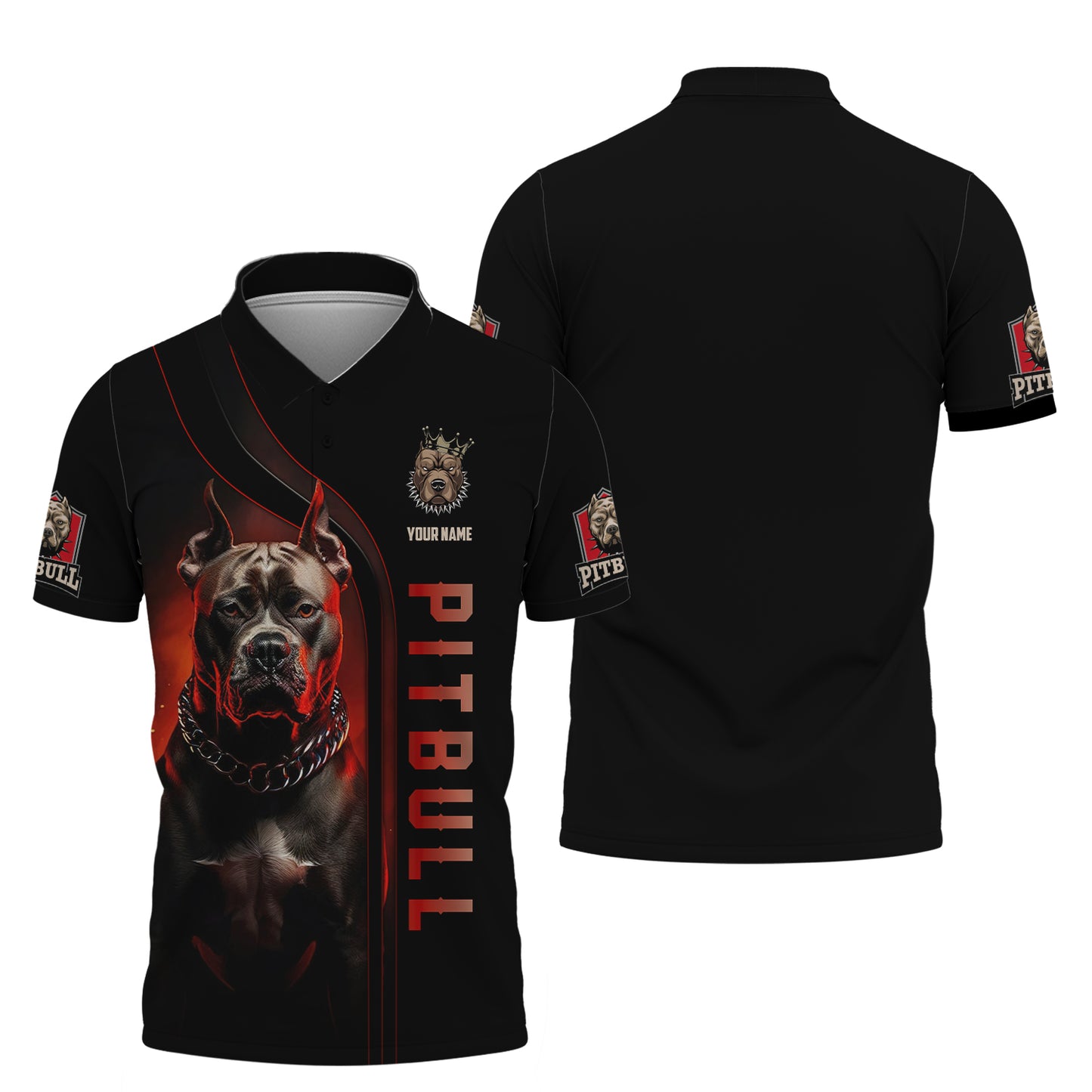 Majestic And Ferocious Pitbull Custom Name Shirt Gift For Dog Lover 3D Shirts