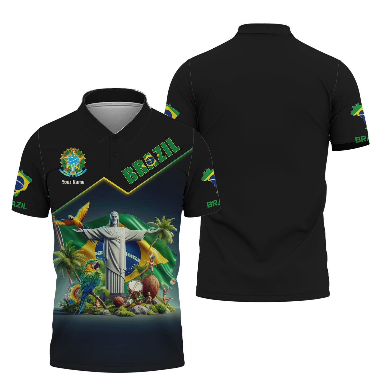 Camiseta personalizada con nombre de Brasil en 3D, regalo personalizado para los amantes de Brasil