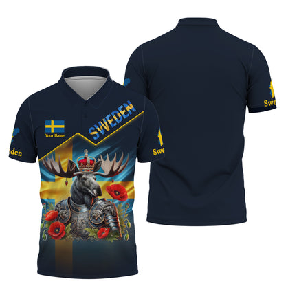 Camiseta personalizada del caballero león vikingo de Suecia, regalo para los amantes suecos