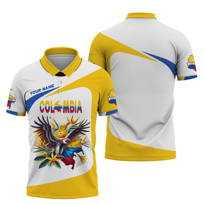 Andean Condor With Map Of Colombia Custom T-Shirts Gif For Colombian Lovers