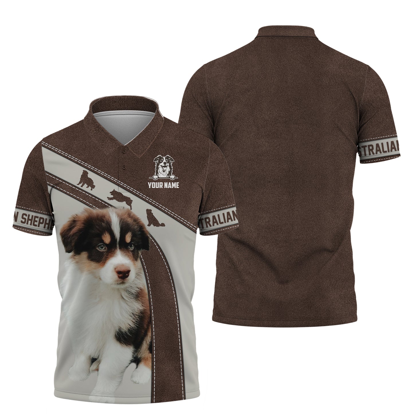 3D Full Print Australian Shepherd T-Shirts Personalized Name Gift For Dog Lovers