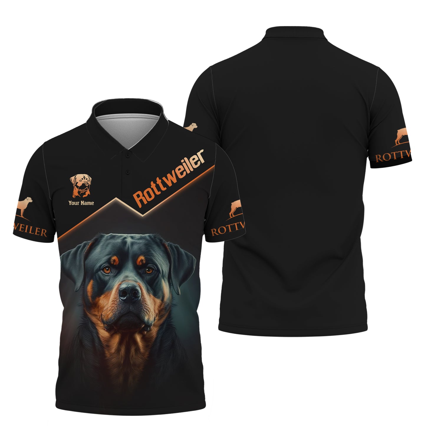 T-shirts Brave Rottweiler à impression 3D complète, cadeau personnalisé avec nom pour les amoureux du Rottweiler