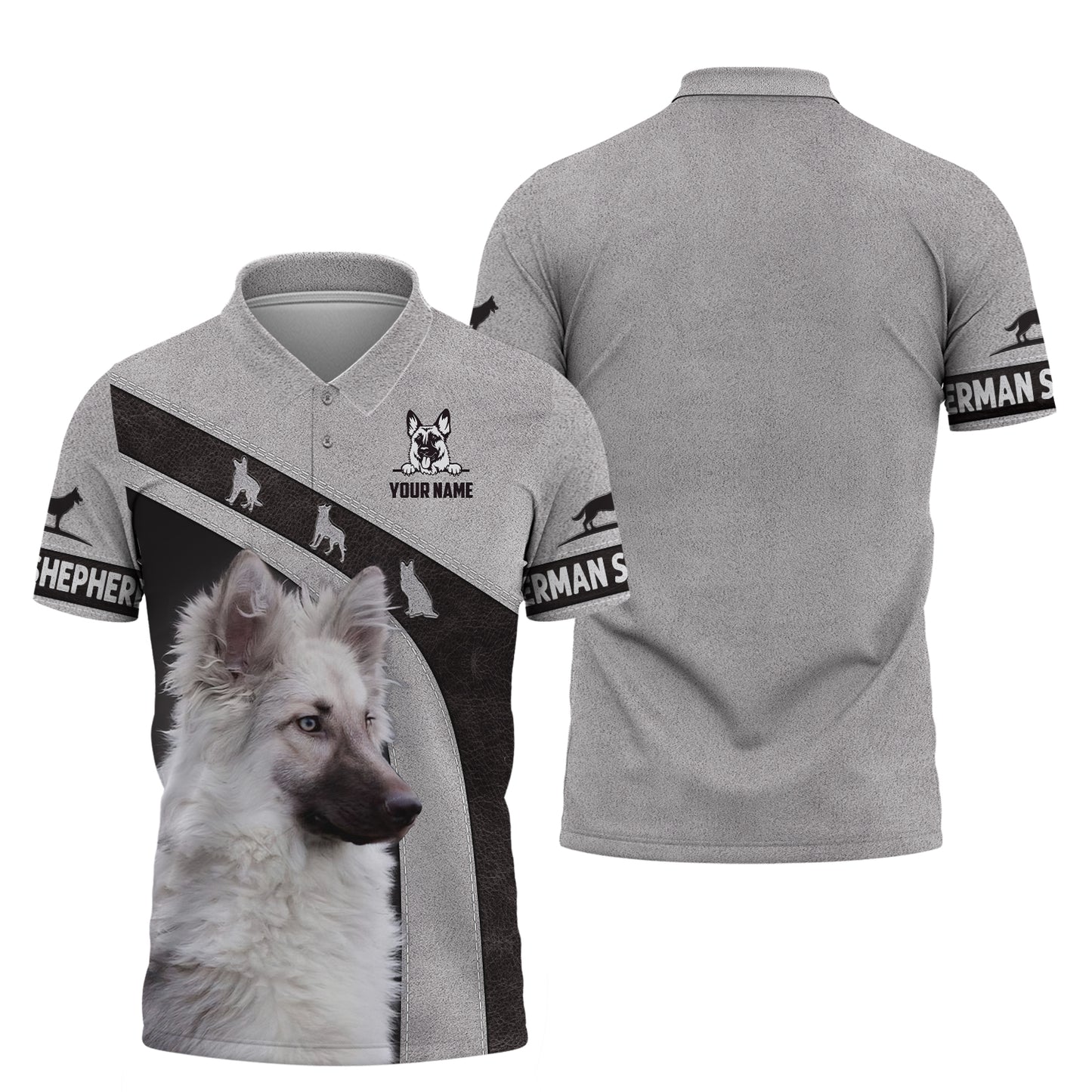 Camisetas de pastor alemán de marta plateada con impresión 3D completa, regalo con nombre personalizado para amantes de los perros