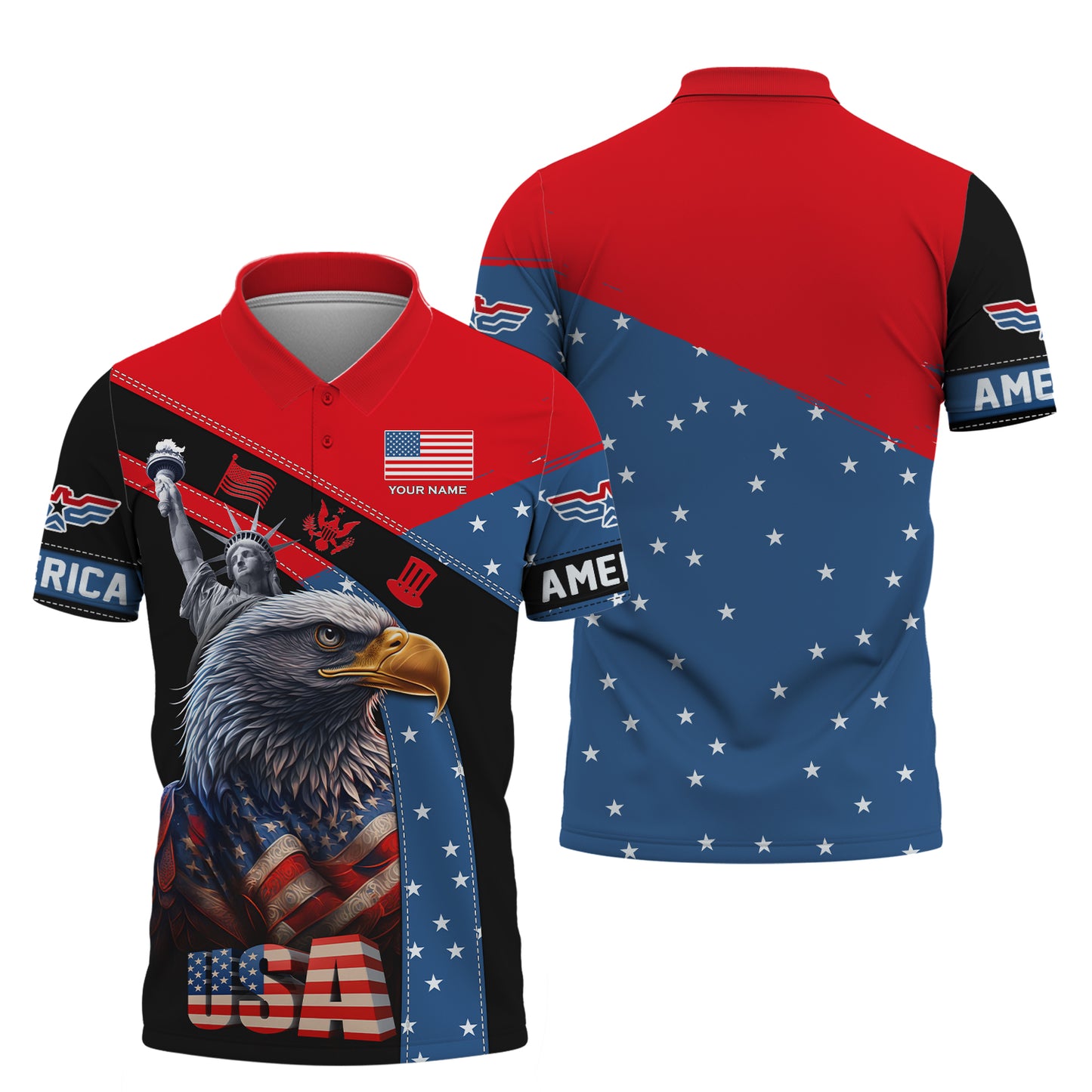 T-shirts personnalisés américains American Eagle 3D Shirts Cadeau pour les amoureux américains