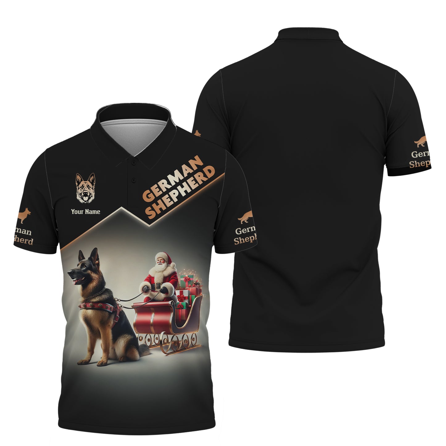 Camisetas de pastor alemán de marta plateada con impresión 3D completa, regalo con nombre personalizado para amantes de los perros