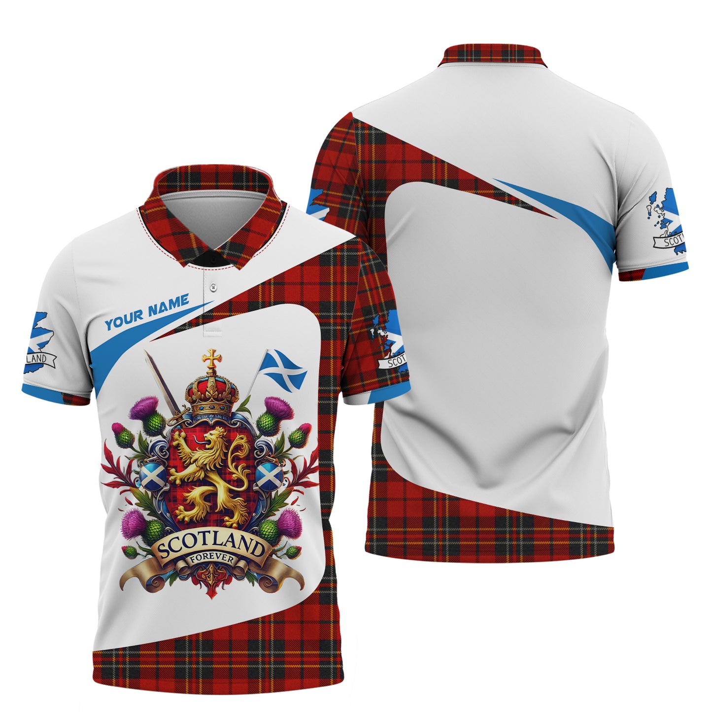 Camiseta de Escocia con impresión 3D completa y nombre personalizado como regalo para los amantes de Escocia