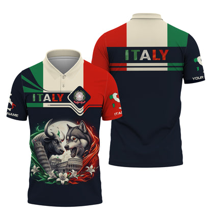 Camiseta de Italia con estampado completo en 3D y nombre personalizado como regalo para amantes de Italia