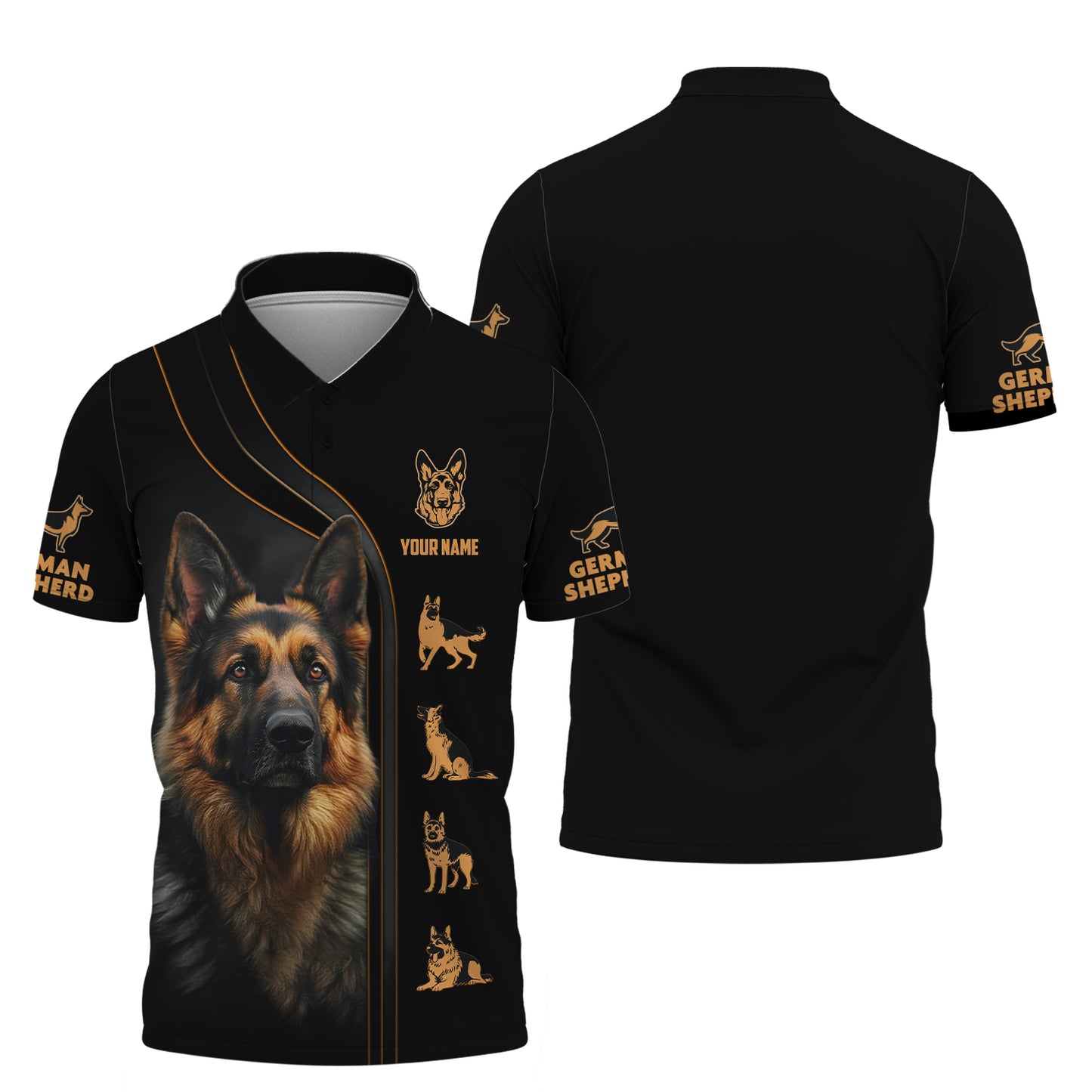 Camiseta con nombre personalizado de pastor alemán, regalo para amantes de los perros, camisetas 3D