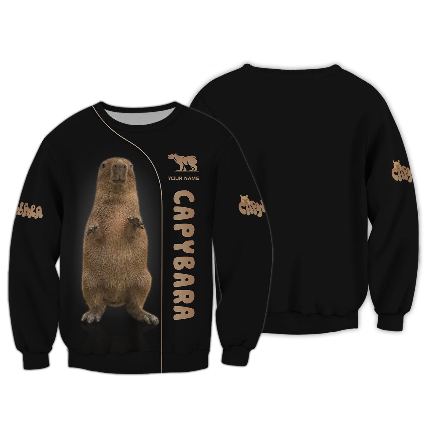 T-shirts personnalisés tendance Capybara Sweat à capuche zippé 3D Capybara Cadeau pour les amoureux de Capybara